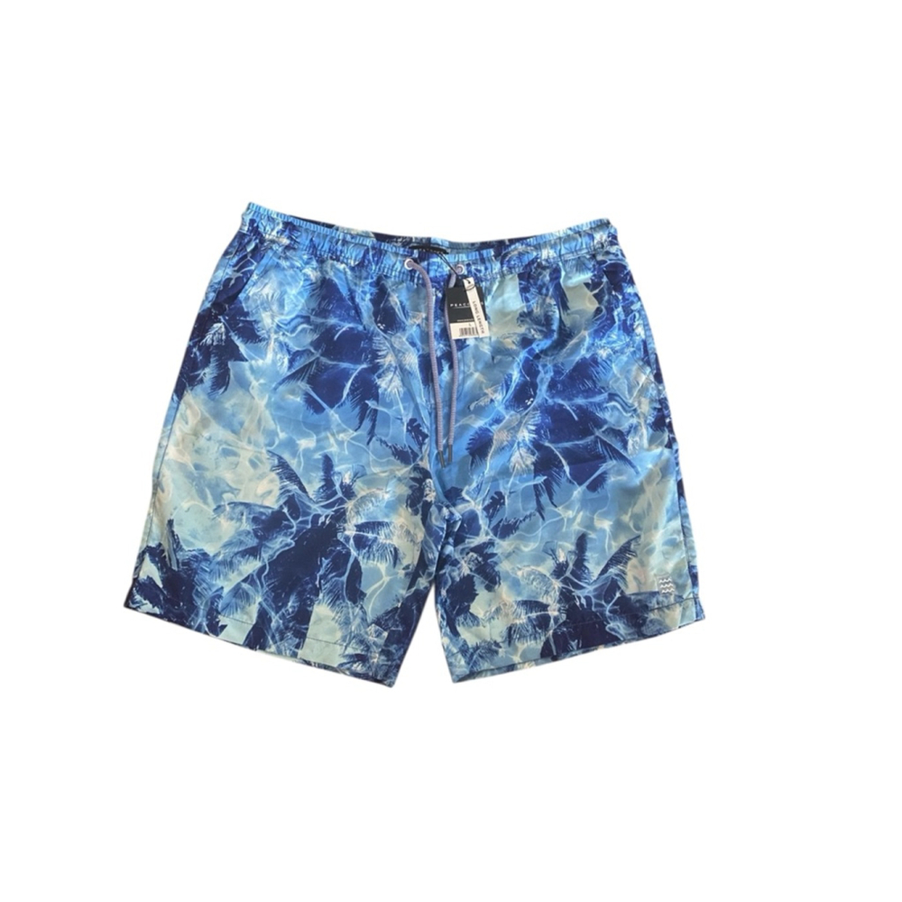 Men’s blue tropical‎ swimsuit by peacocks size large NWT